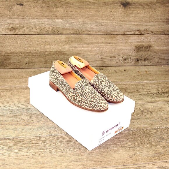$650 worn 1x GRAVATI Womens 5.5 M Neiman Marcus 4663 Leopard Print add $15 Trees - Picture 15 of 16